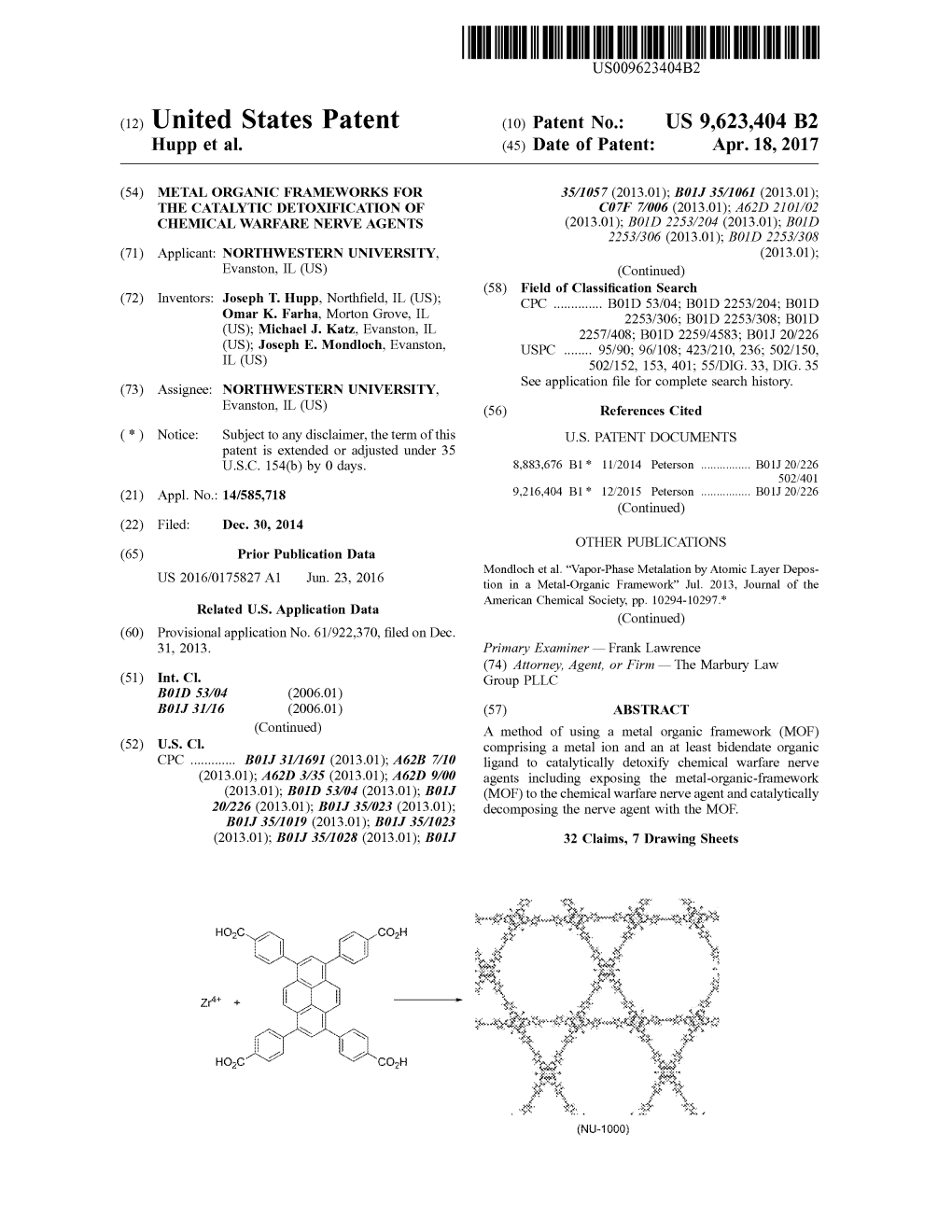 (12) United States Patent (10) Patent No.: US 9,623.404 B2 Hupp Et Al