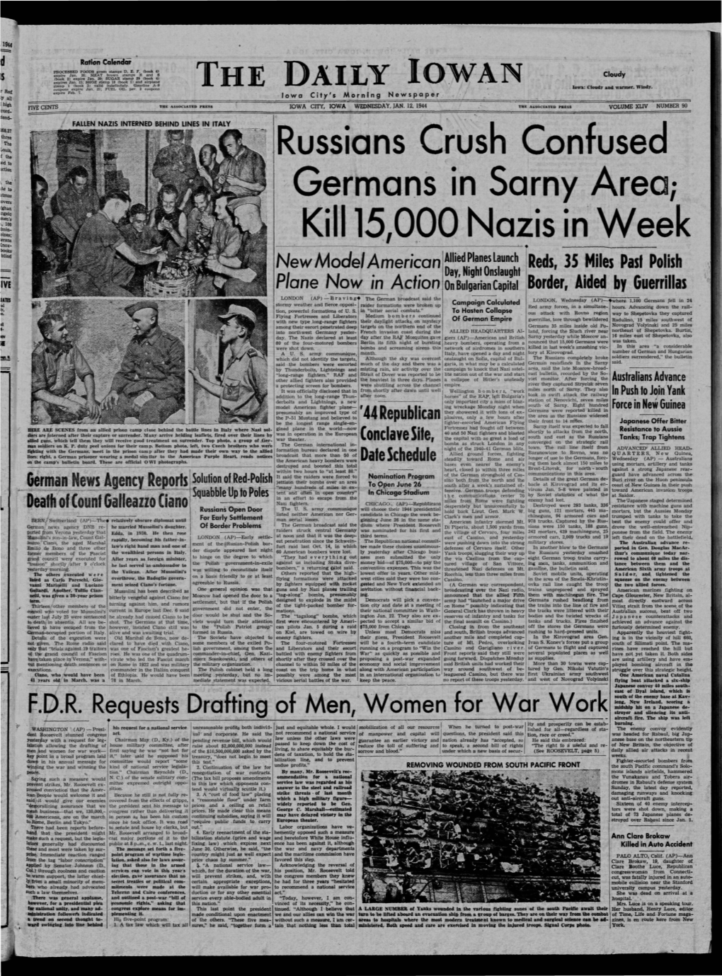 Daily Iowan (Iowa City, Iowa), 1944-01-12
