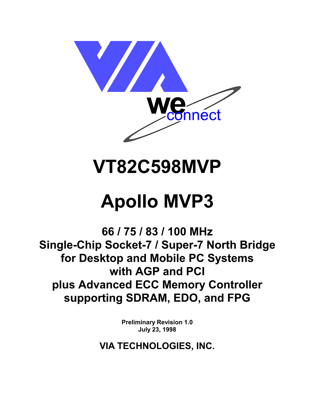 VT82C598MVP Apollo MVP3
