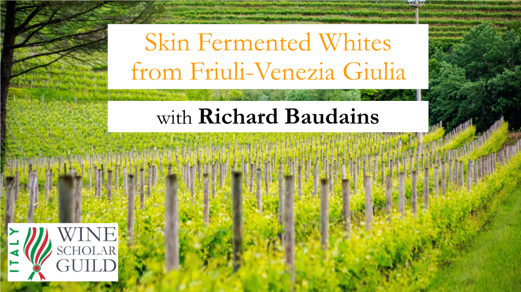 Skin Fermented Whites from Friuli-Venezia Giulia with Richard Baudains Skin Fermented Whites from Friuli-Venezia Giulia