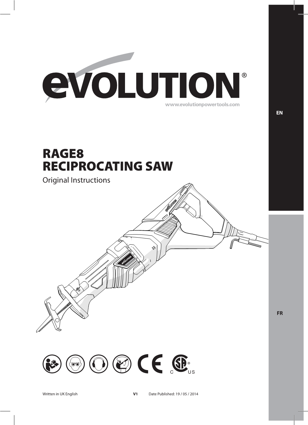 RAGE8 RECIPROCATING SAW Original Instructions