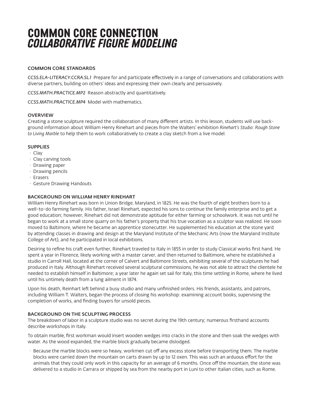 Common Core Connection Collaborative Figure Modeling