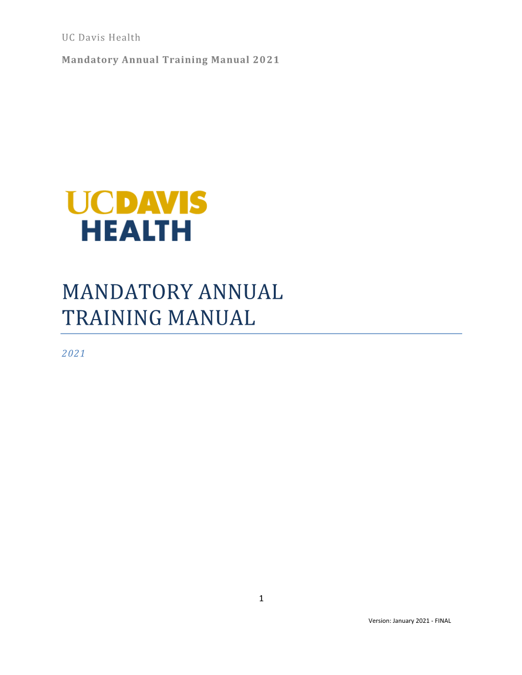 Mandatory Annual Training Manual 2021