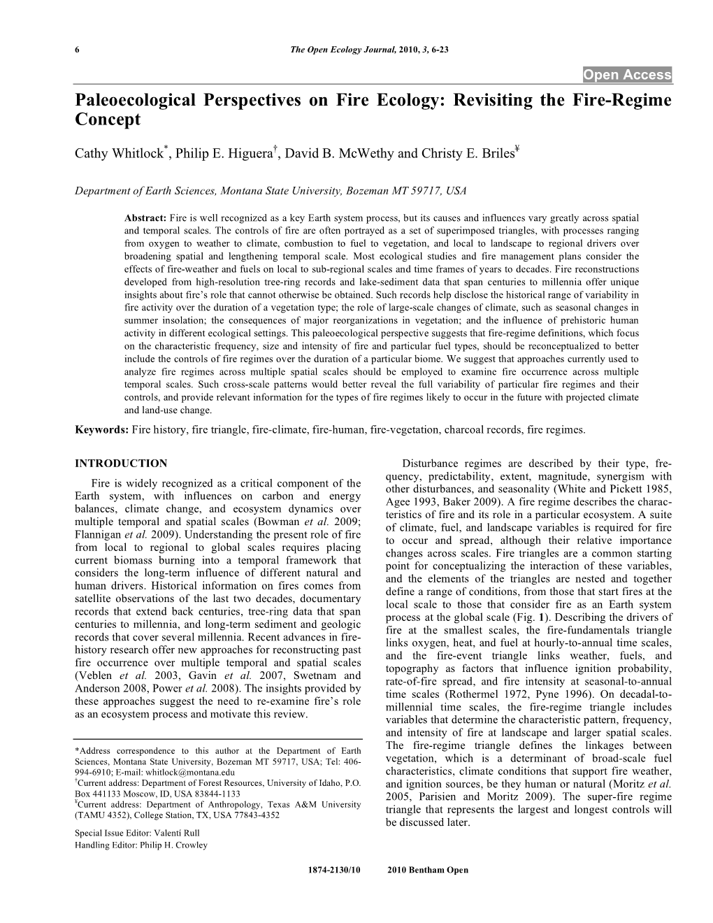 Paleoecological Perspectives on Fire Ecology: Revisiting the Fire-Regime Concept