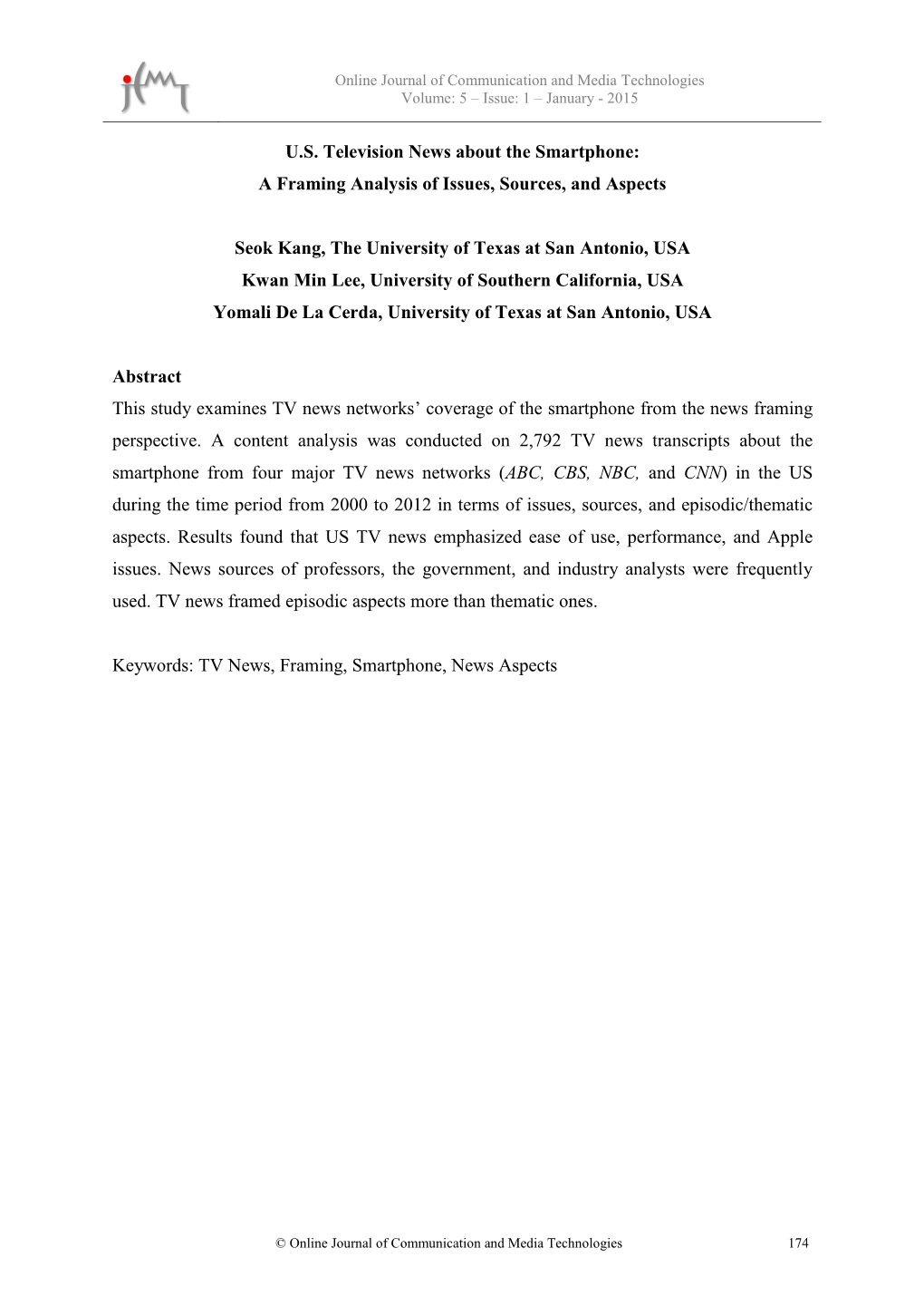 U.S. Television News About the Smartphone: a Framing Analysis of Issues, Sources, and Aspects