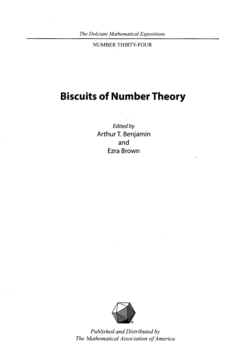 Biscuits of Number Theory