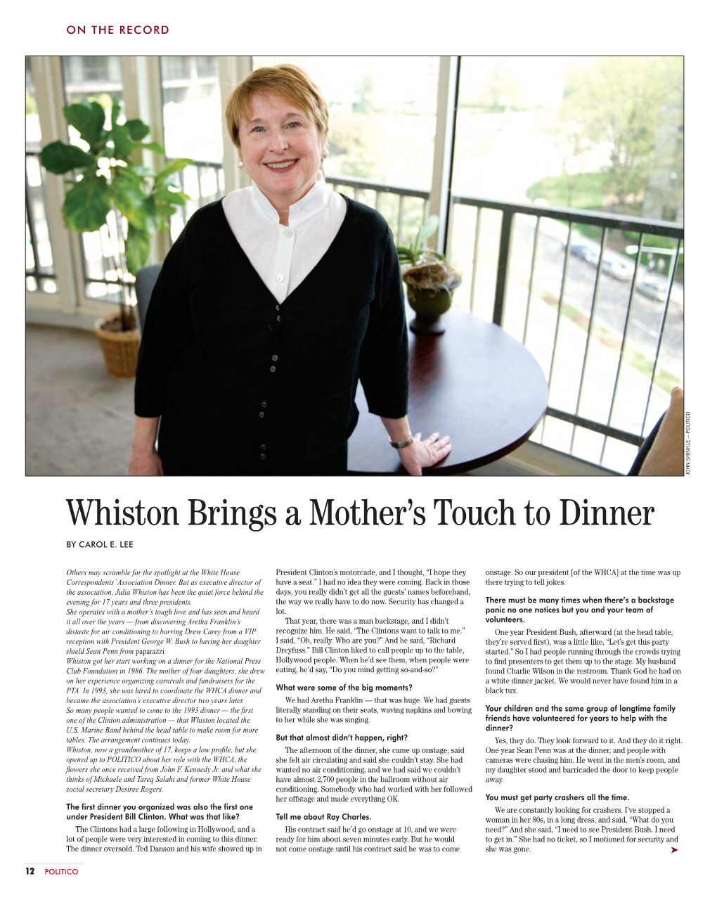 Whiston Brings a Mother's Touch to Dinner