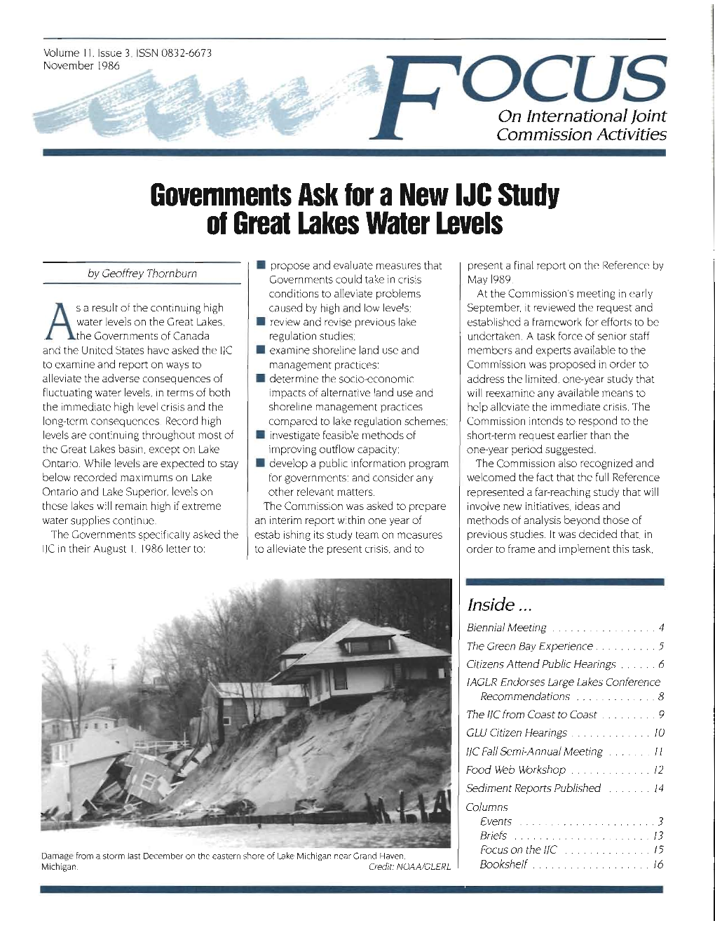 Governments Ask for a New IJC Study of Great Lakes Water Levels