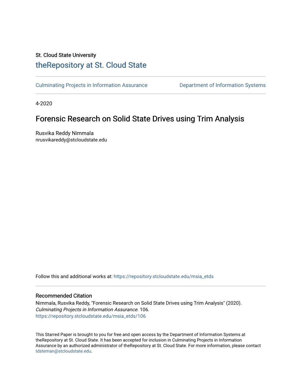 Forensic Research on Solid State Drives Using Trim Analysis