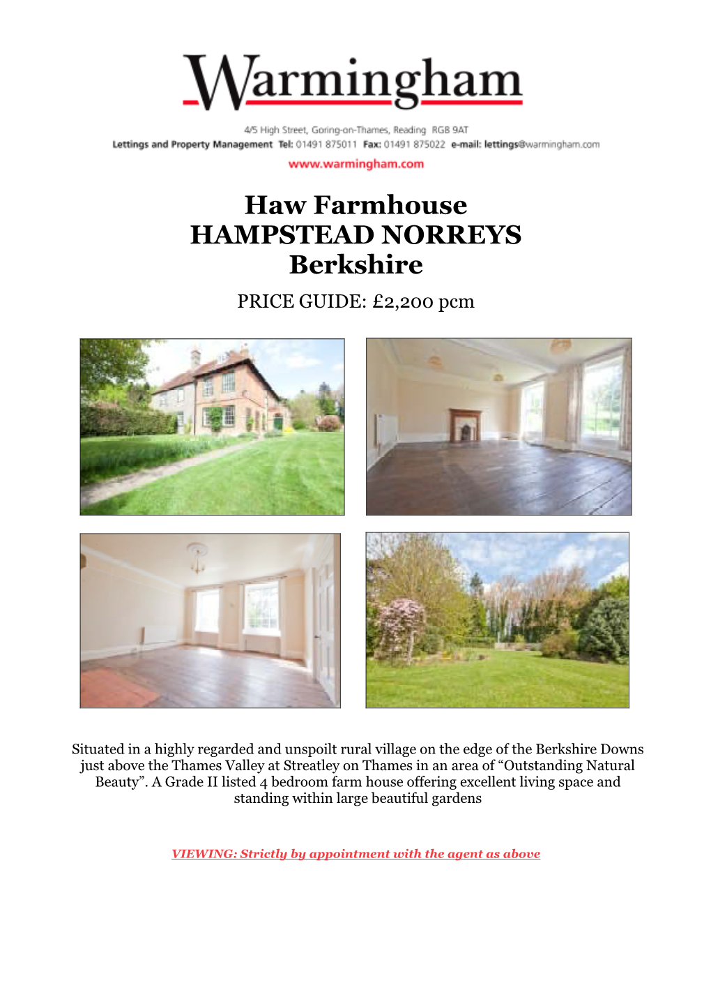 Haw Farmhouse HAMPSTEAD NORREYS Berkshire