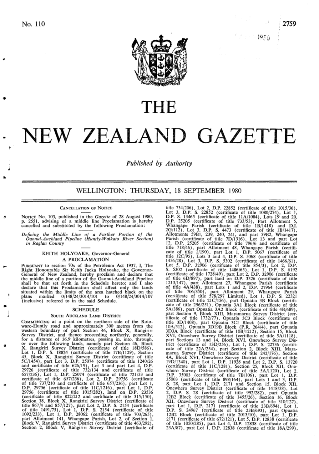 New Zealand Gazette