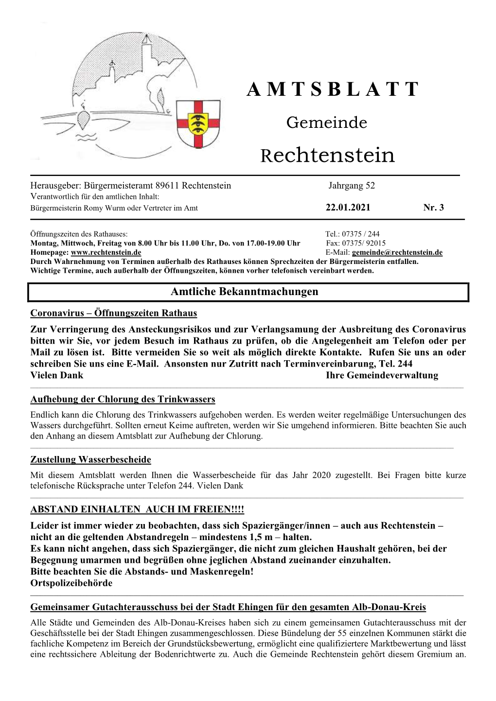 Amtsblatt Zur Aufhebung Der Chlorung