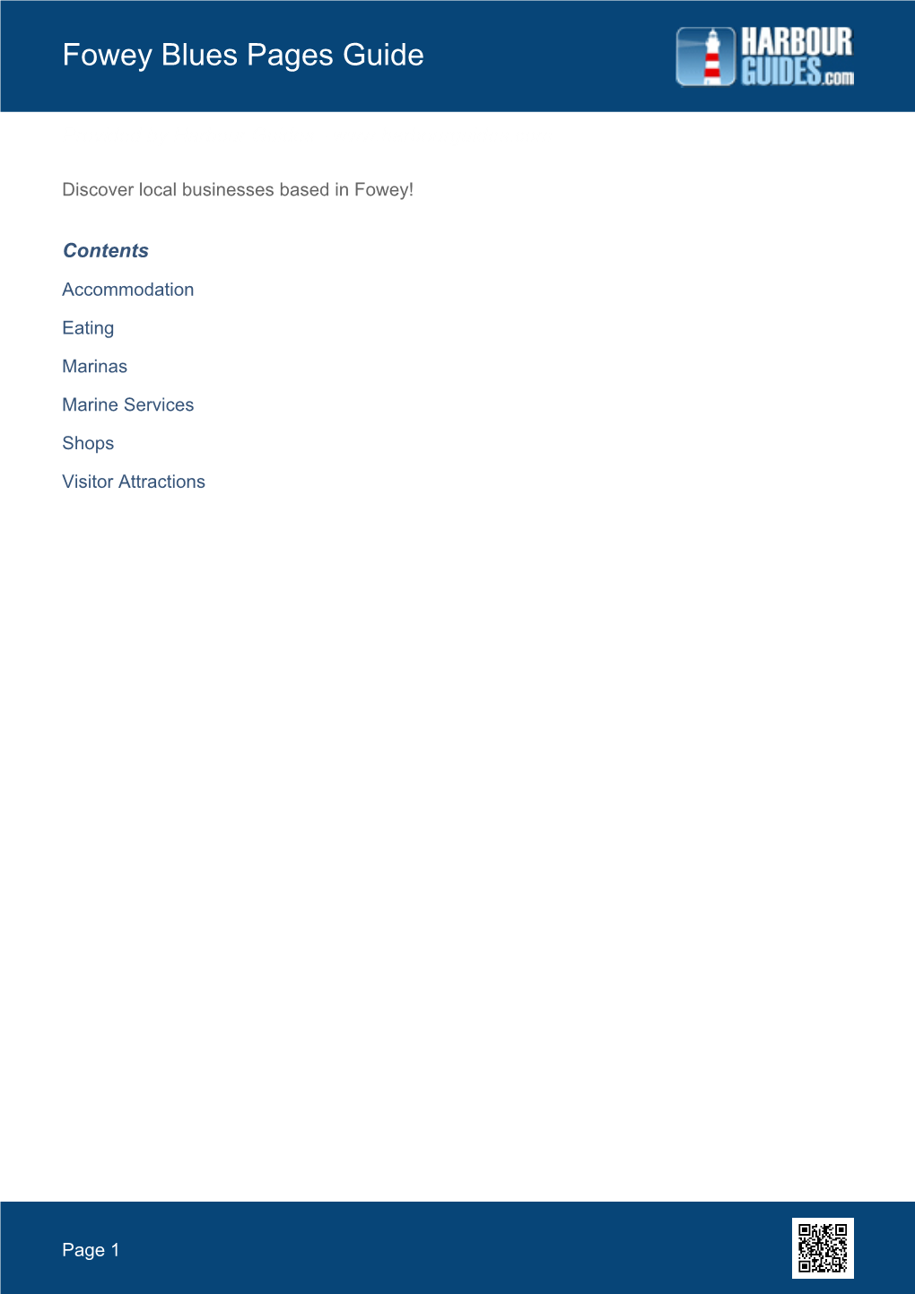 Harbour Guides Bluepages Guide