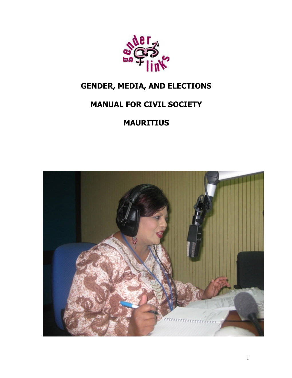 Gender, Media and Elections Manual for Civil Society