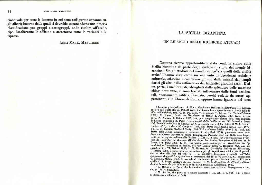 Anna Maria Marchese La Sicilia Bizantina Un Bilancio Delle Ricerche Attuali