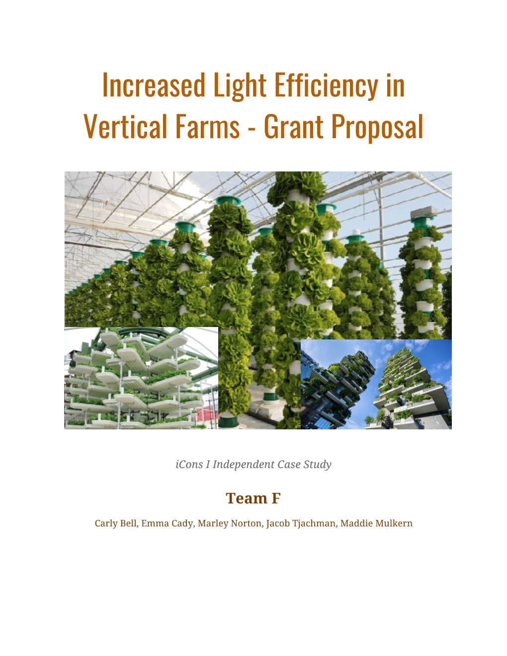 Increased Light Efficiency in Vertical Farms - Grant Proposal