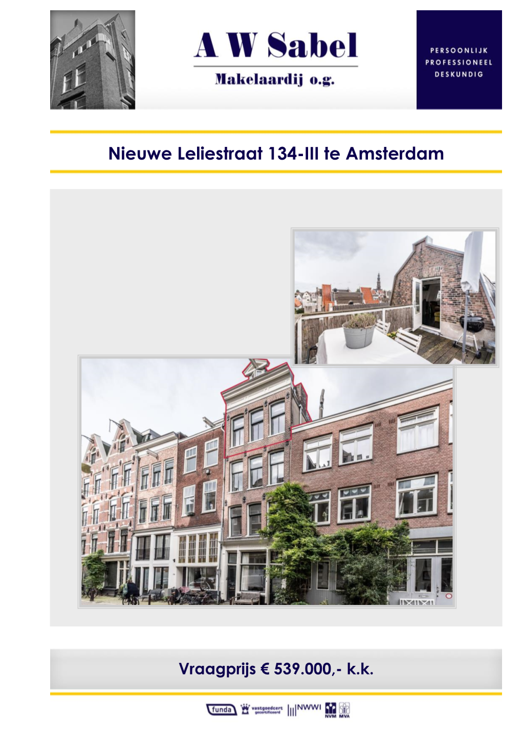 Nieuwe Leliestraat 134-III Te Amsterdam