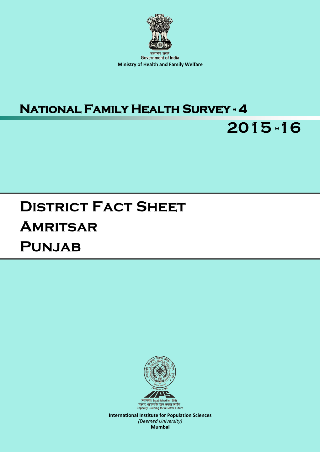 District Fact Sheet Amritsar Punjab