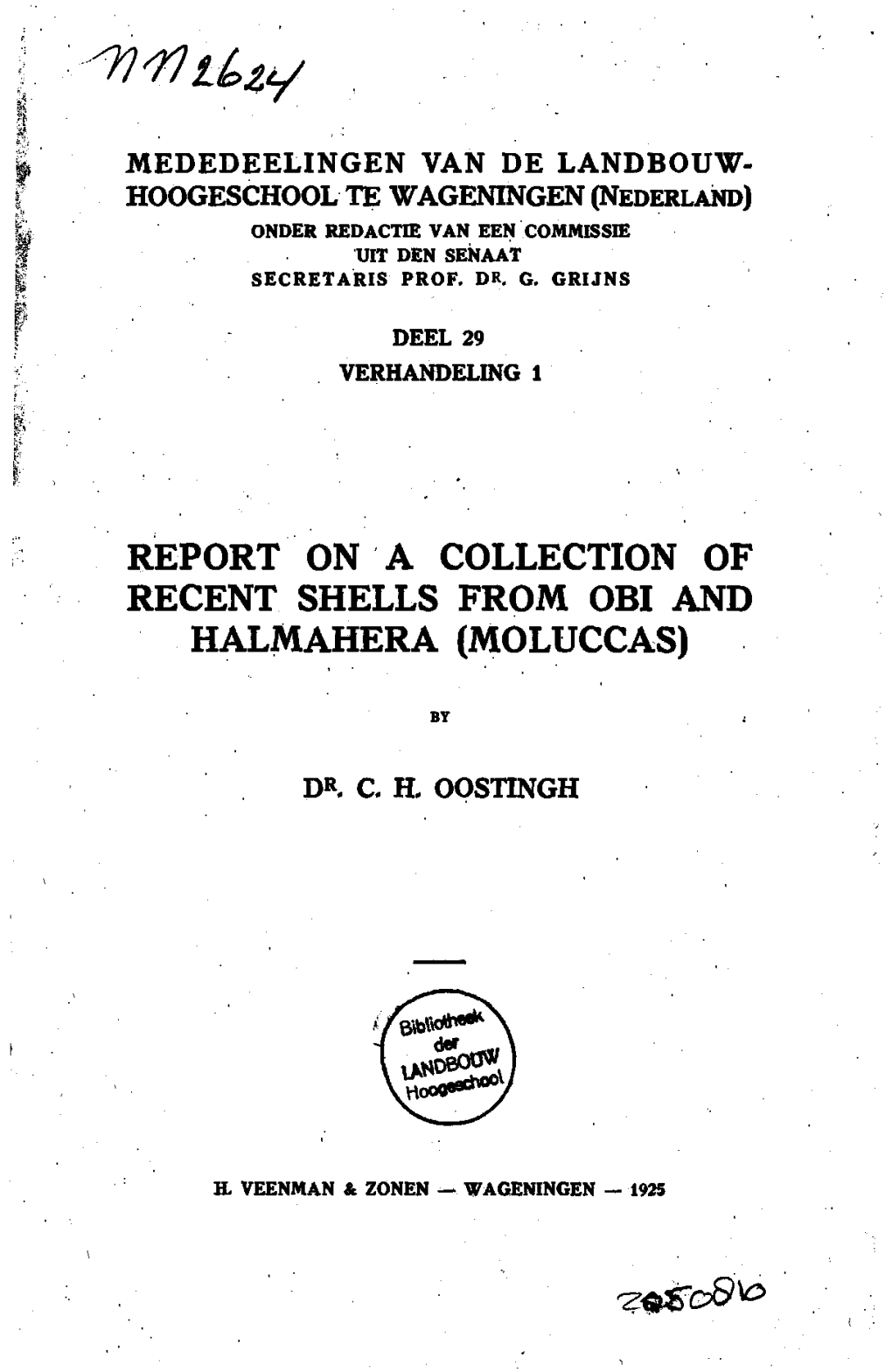 Report on a Collection of Recent Shells from Obi and Halmahera (Moluccas)