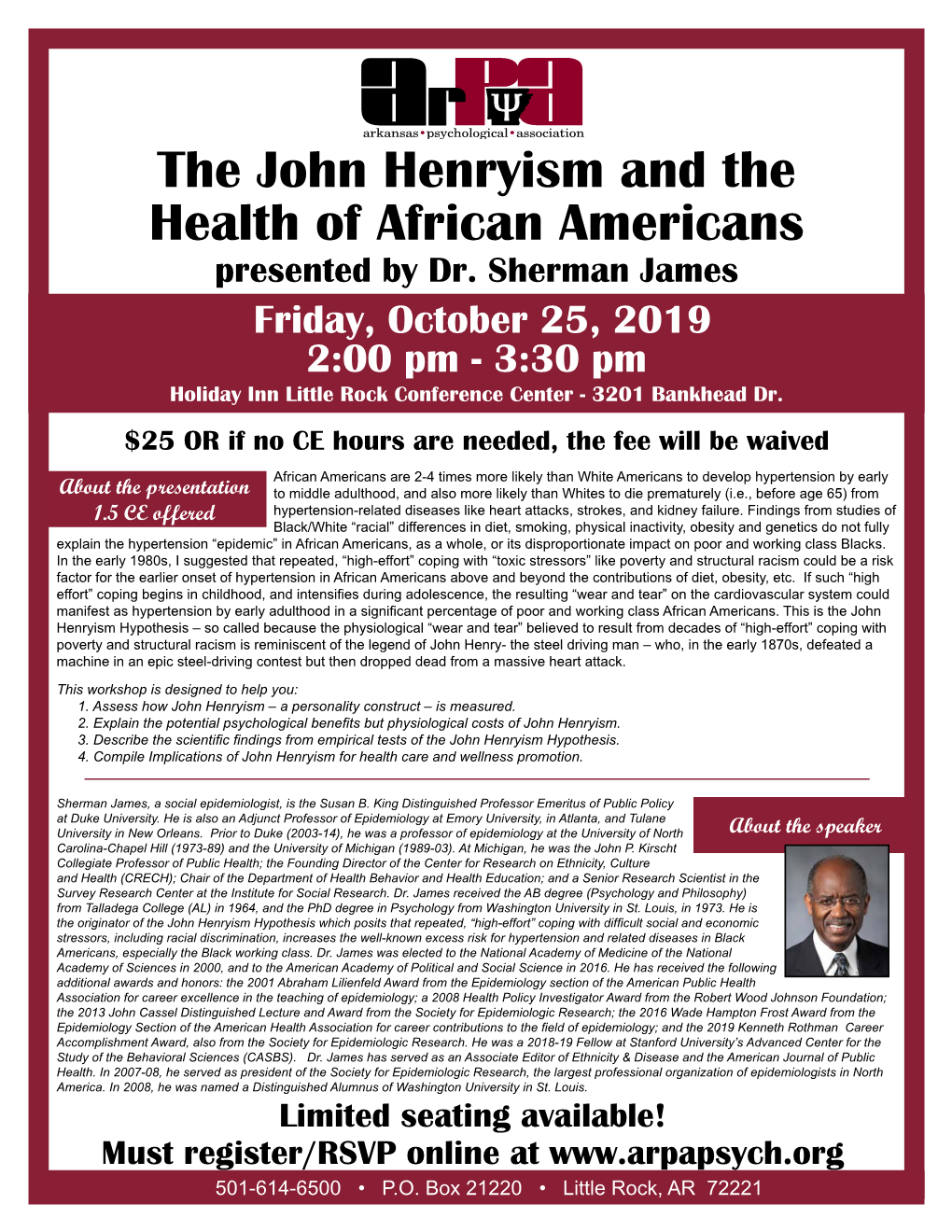 The John Henryism and the Health of African Americans Presented by Dr