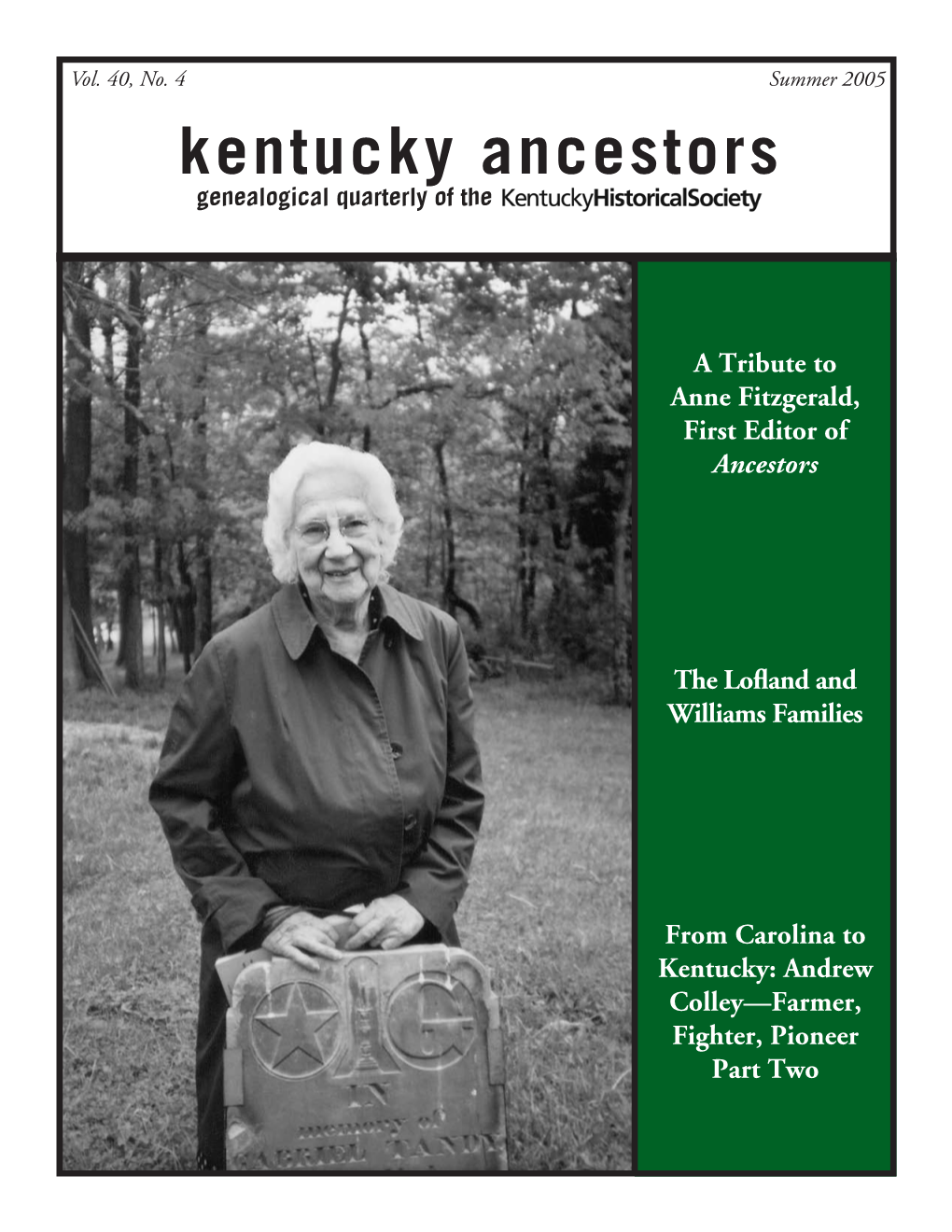 Kentucky Ancestors Genealogical Quarterly of The