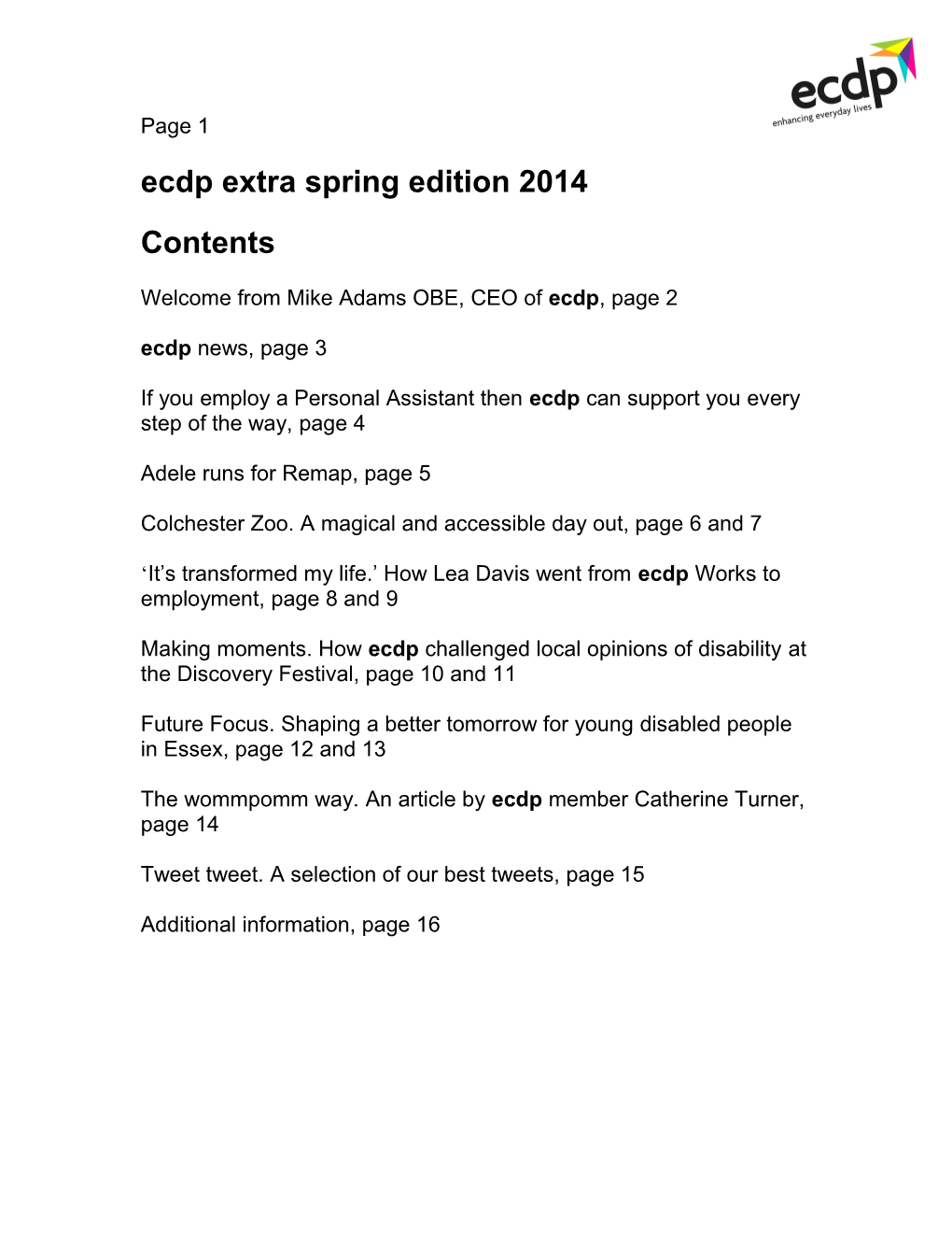 Ecdp Extra Winter Edition 2013