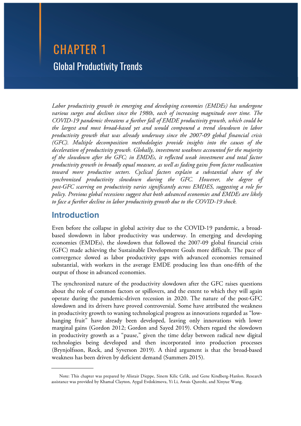 Global Productivity Trends