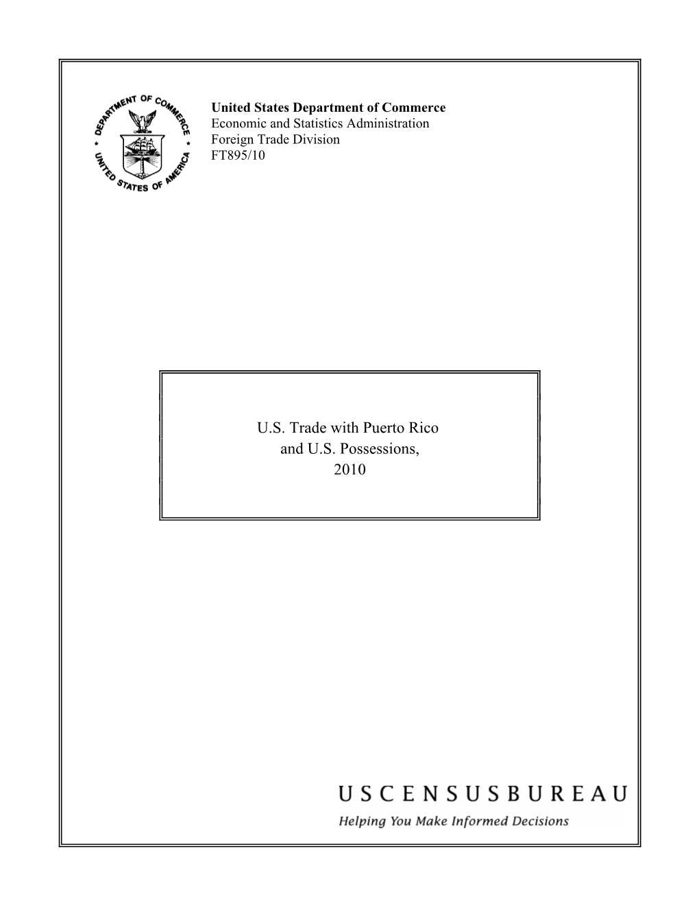 U.S. Trade with Puerto Rico and U.S. Possessions, 2000