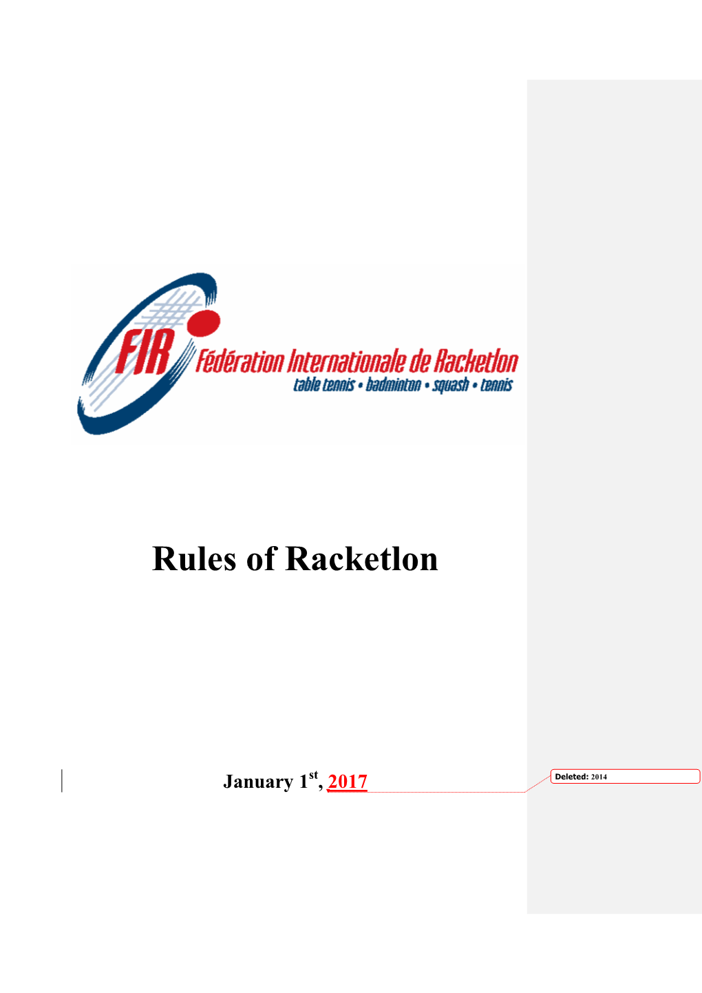 Rules of Racketlon