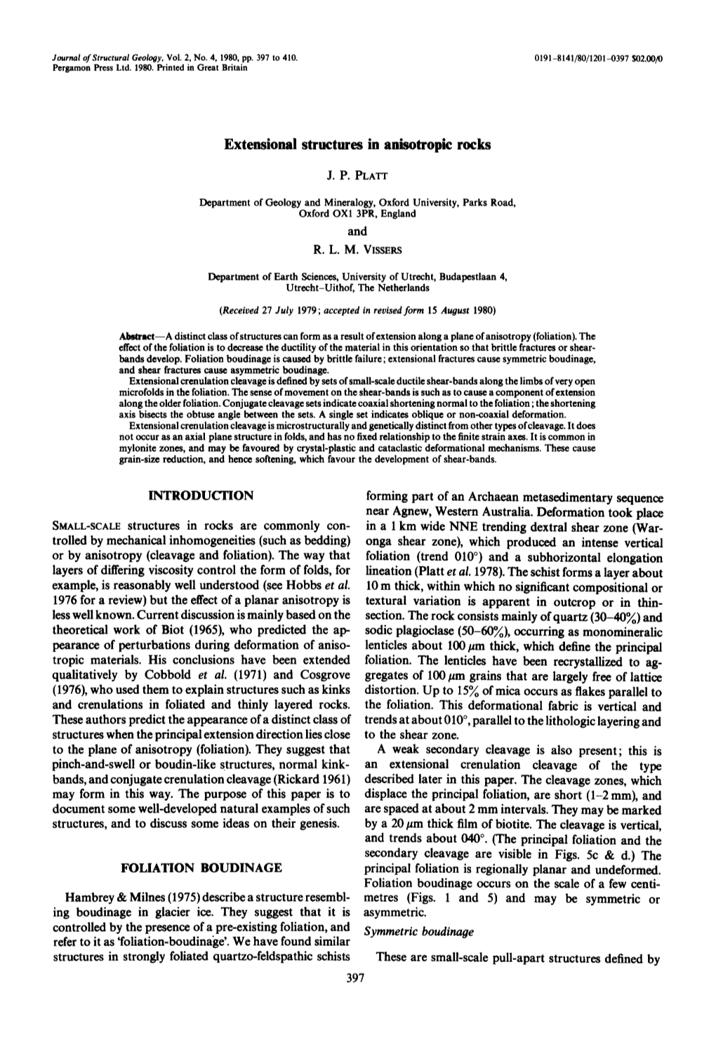 Extensional Structures in Anisotropic Rocks