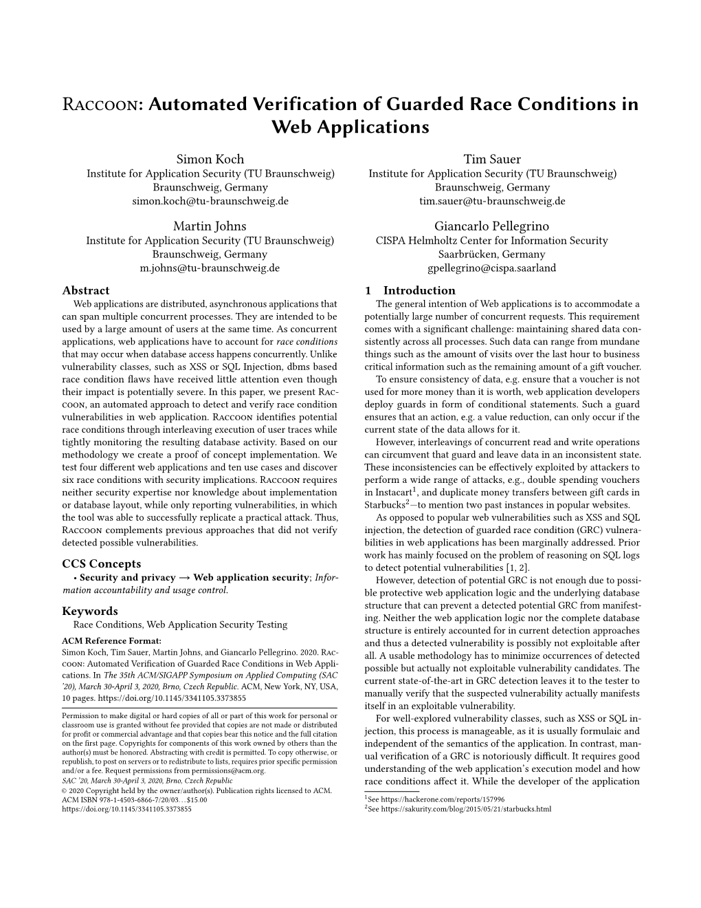 Automated Verification of Guarded Race Conditions in Web Applications