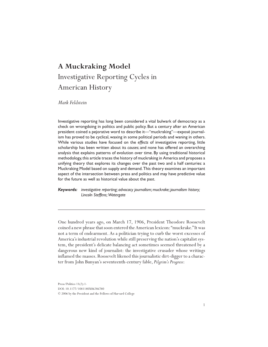 A Muckraking Model: Investigative Reporting Cycles in American History