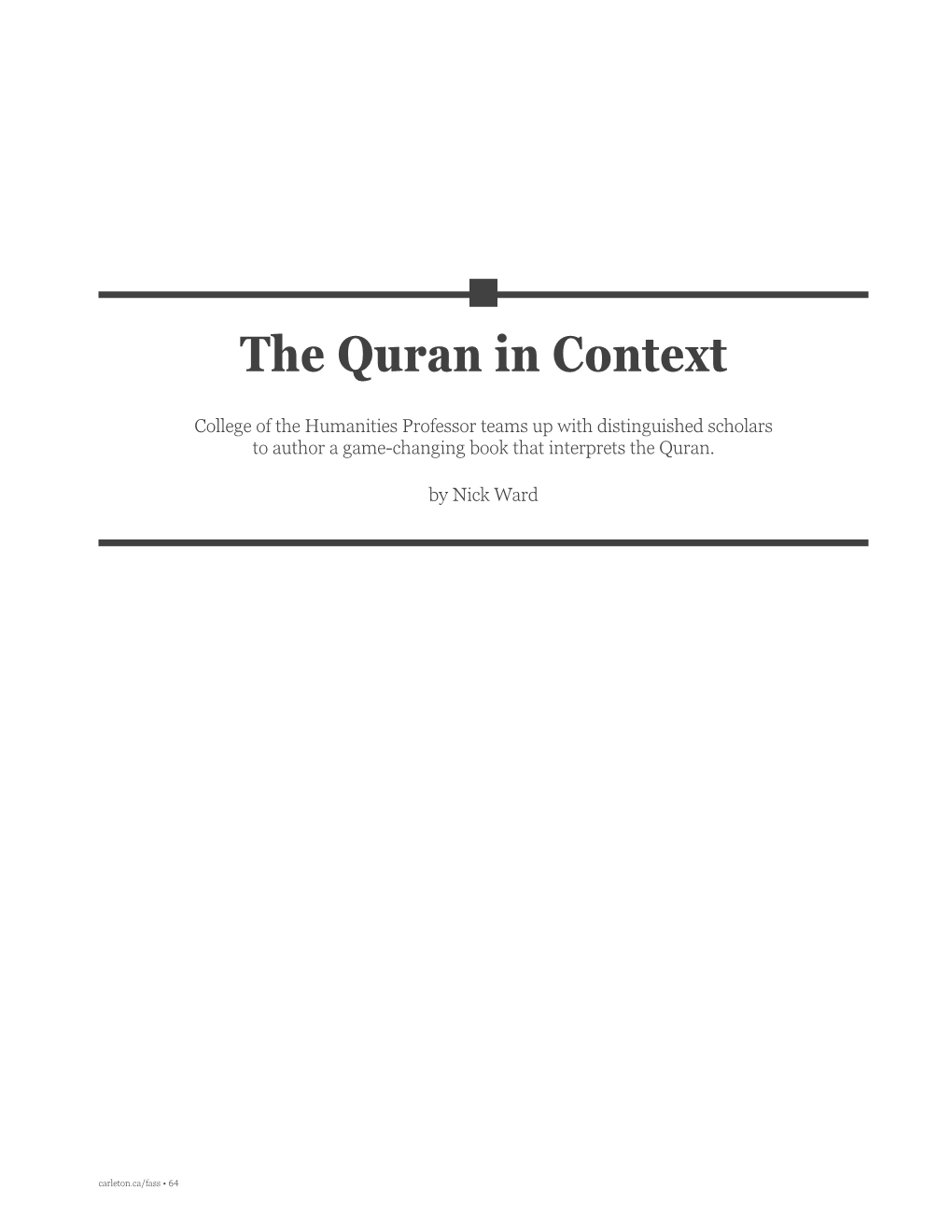 The Quran in Context