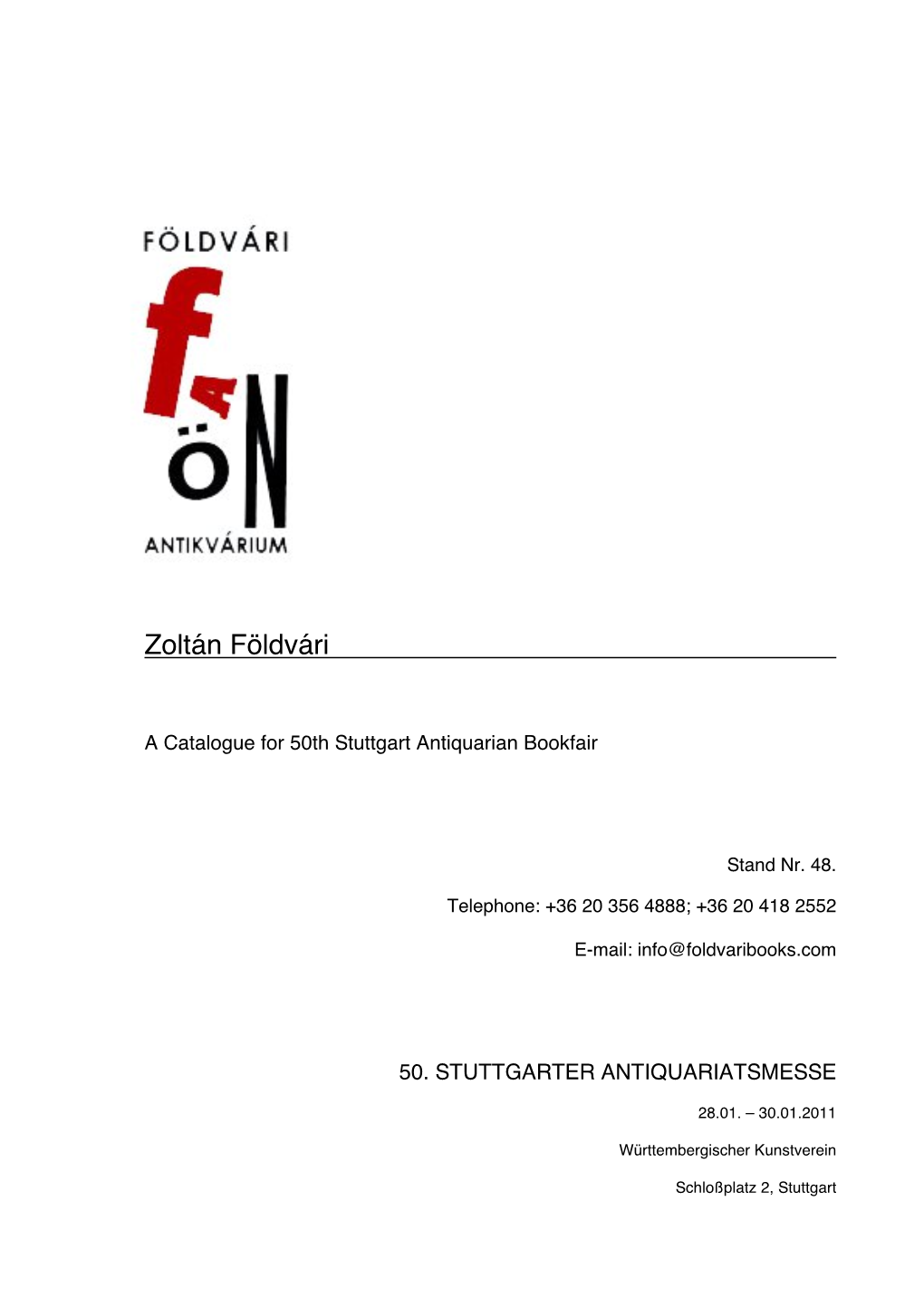 Catalogue for Stuttgart