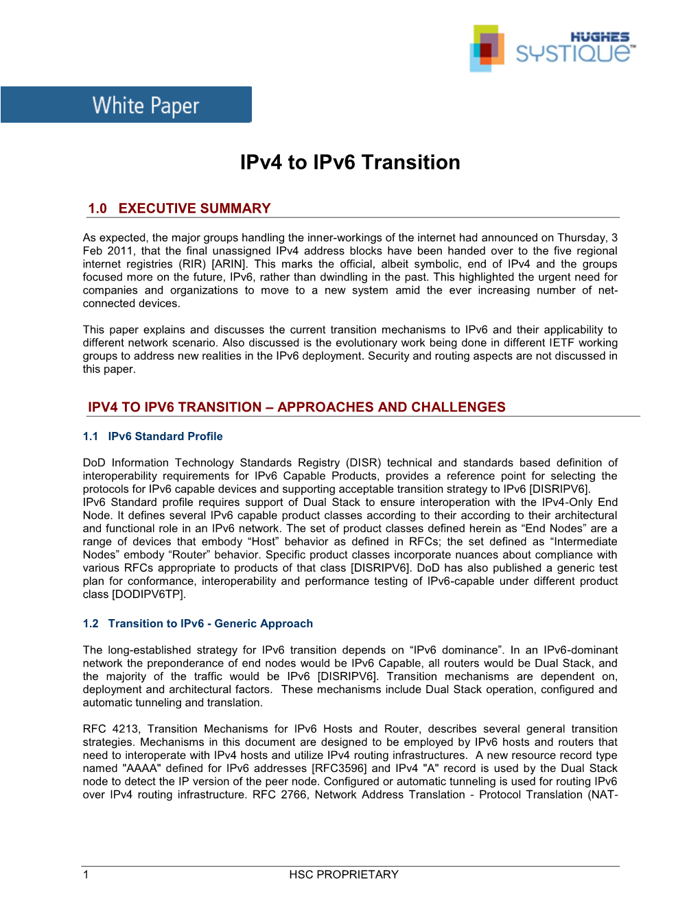 Ipv4 to Ipv6 Transition