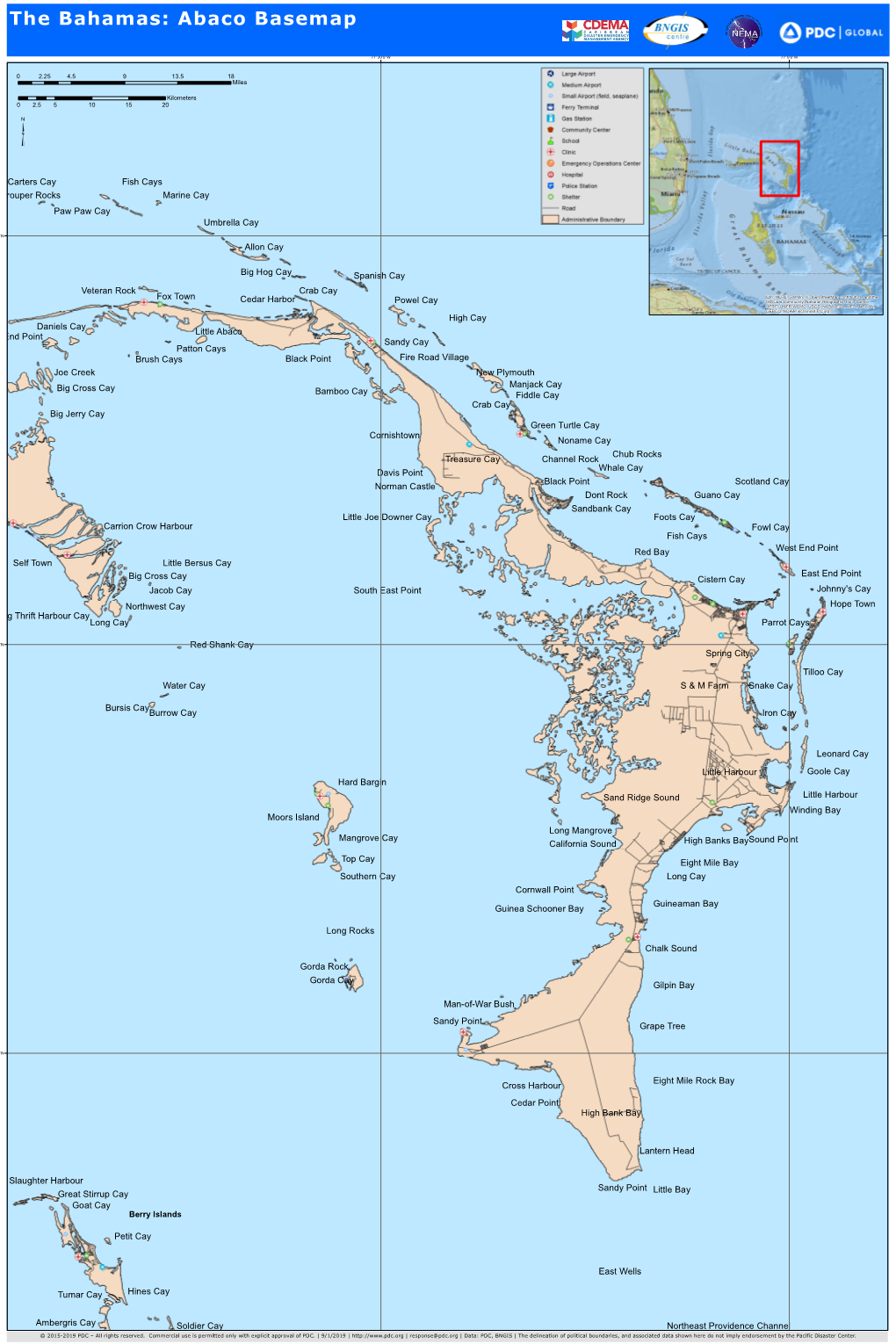 The Bahamas: Abaco Basemap