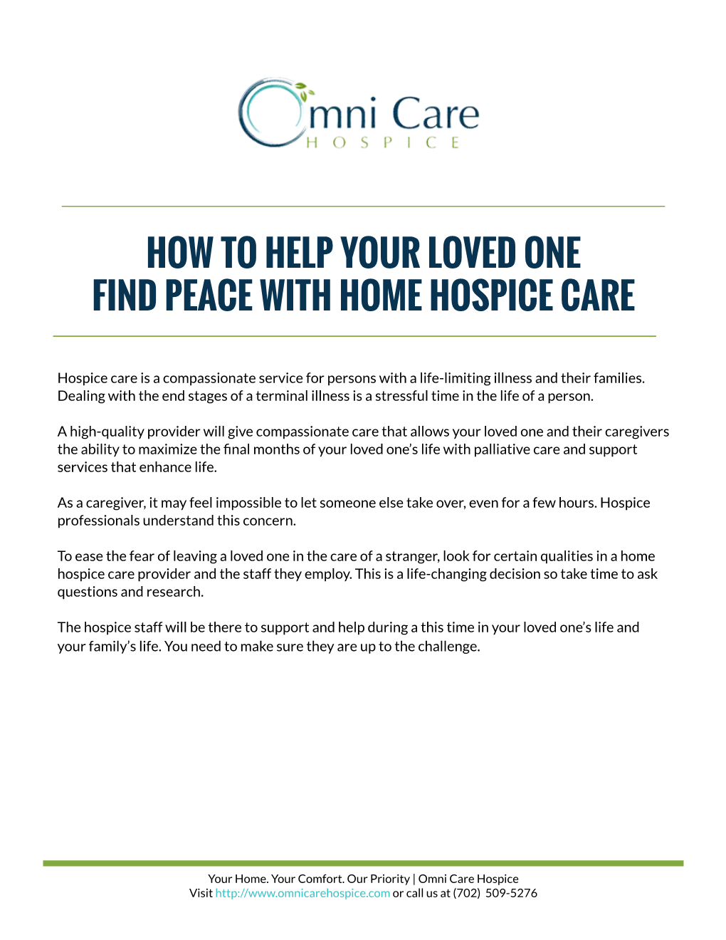 How to Help Your Loved One Find Peace with Home Hospice Care