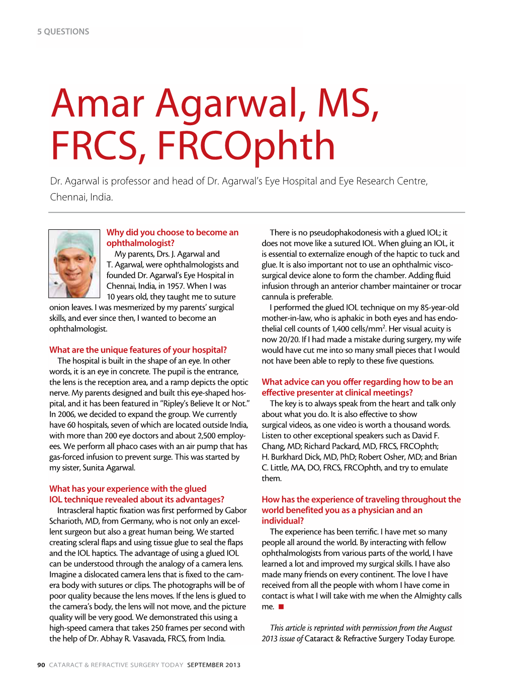 Amar Agarwal, MS, FRCS, Frcophth Dr