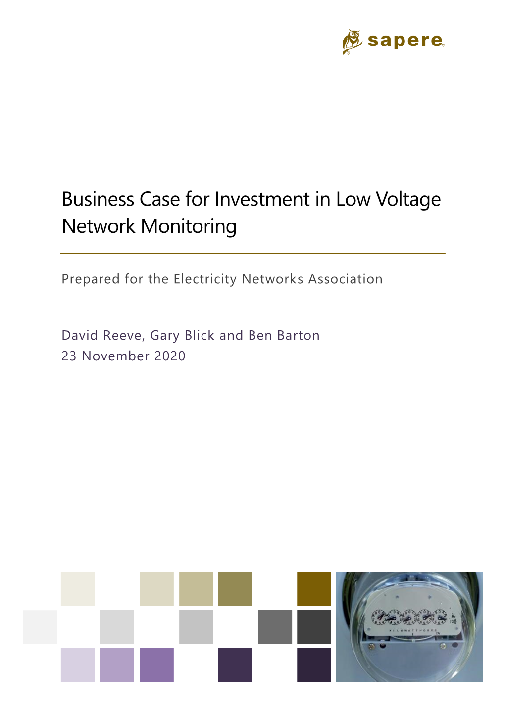 Business Case for Investment in Low Voltage Network Monitoring