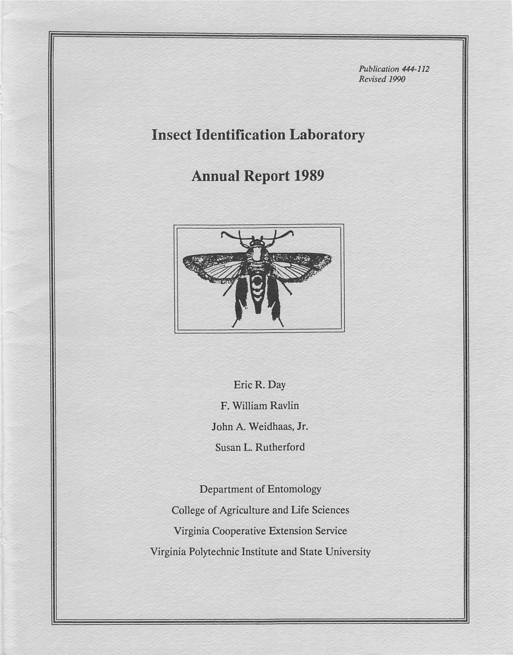 Insect Identification Laboratory Annual Report 1989