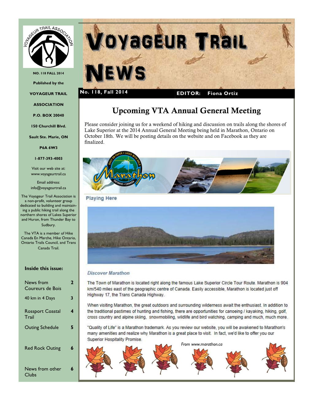 Voyageur Trail News