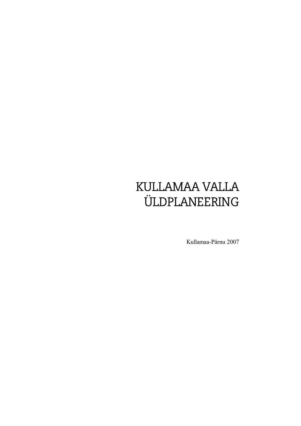 Kullamaa Valla Üldplaneering