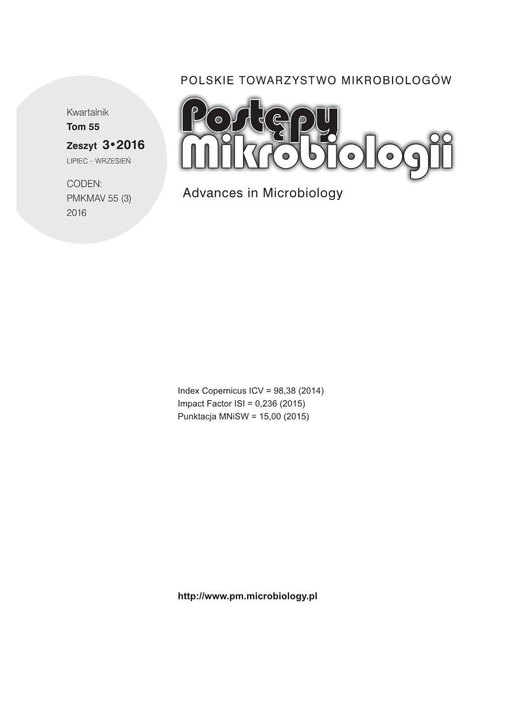 Advances in Microbiology 2016