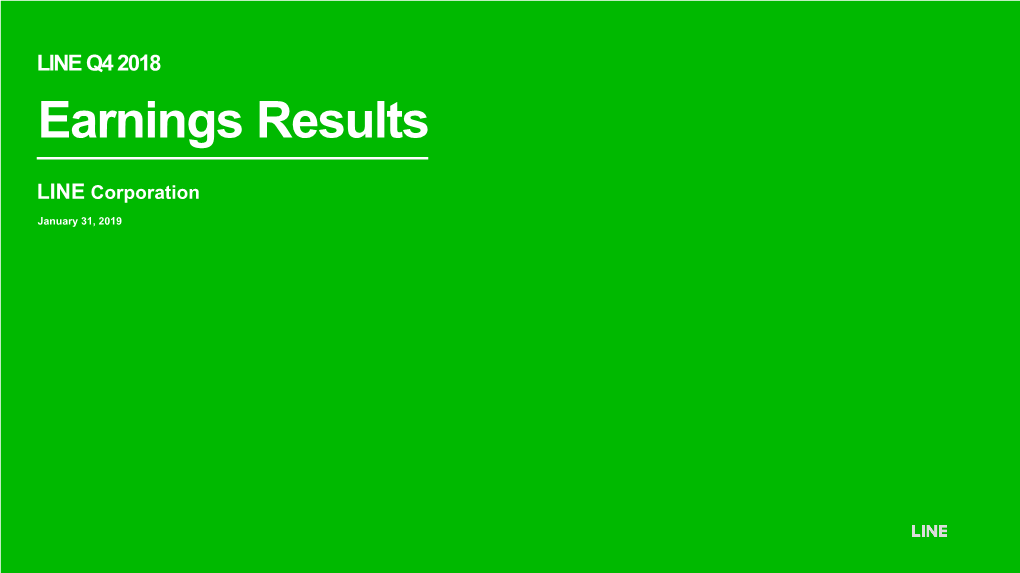LINE Q4 2018 Earnings Results