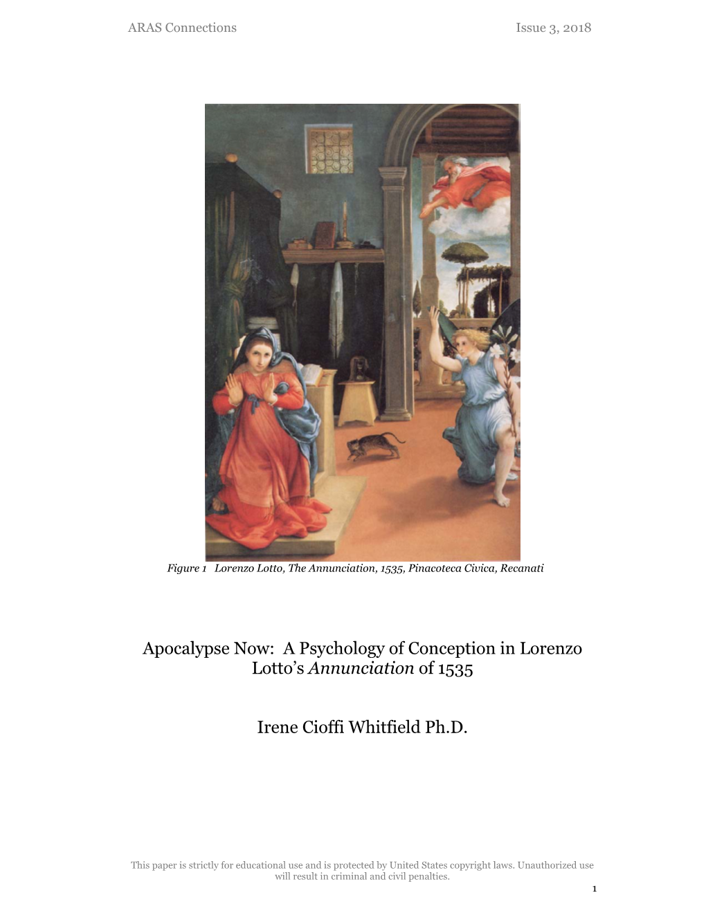 A Psychology of Conception in Lorenzo Lotto's Annunciation of 1535