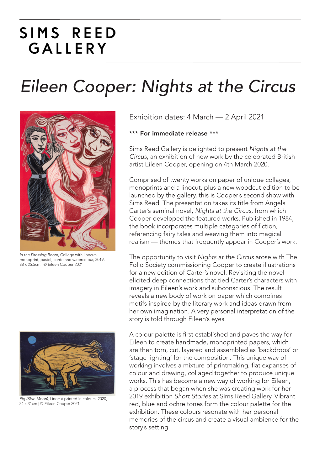 Eileen Cooper: Nights at the Circus