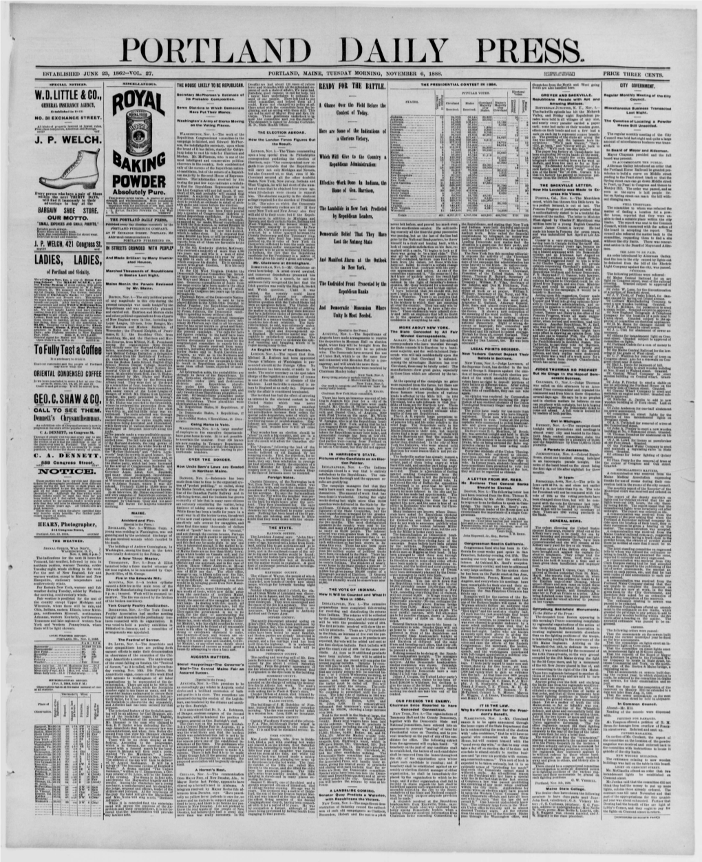 Portland Daily Press: November 06,1888