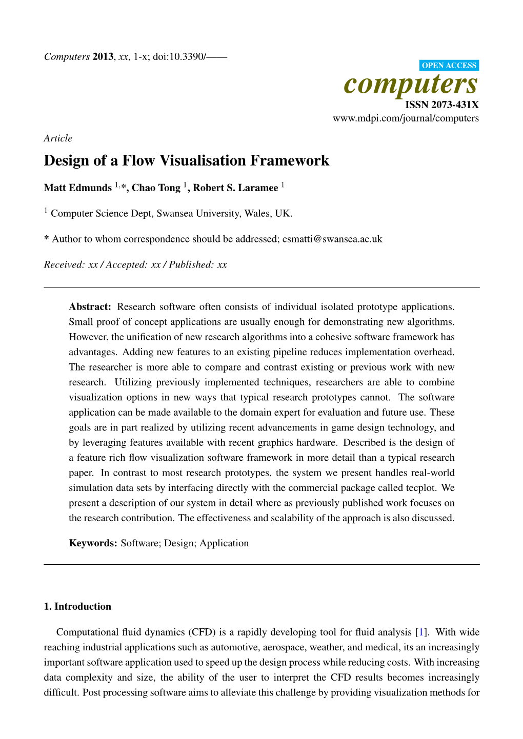 Design of a Flow Visualisation Framework