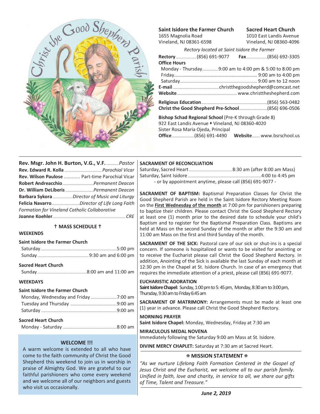 June 2, 2019 Saint Isidore the Farmer Church Sacred Heart Ch