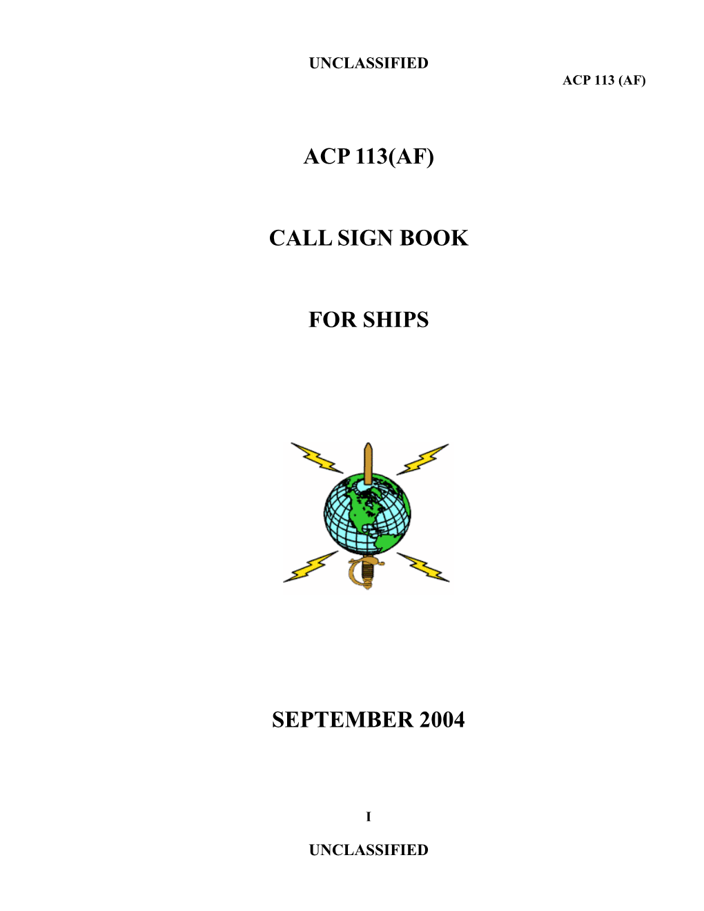 Acp 113(Af) Call Sign Book for Ships